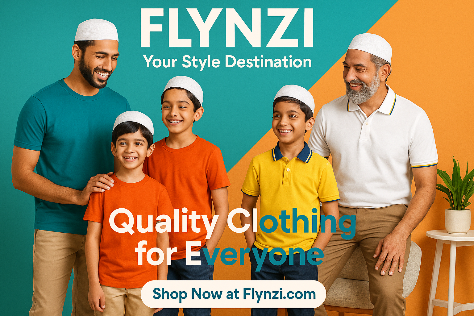 Flynzi Store Advertisement - Indian Muslim Men and Kids